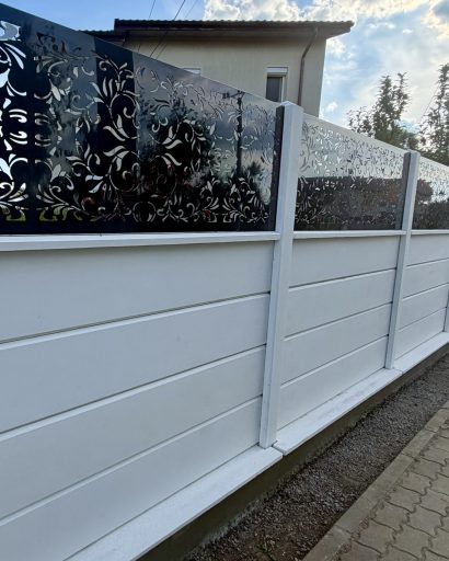 gard prefabricat cu panou de aluminiu